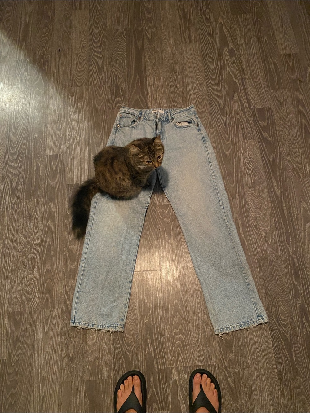 Garage Light Wash Straight Leg Jeans